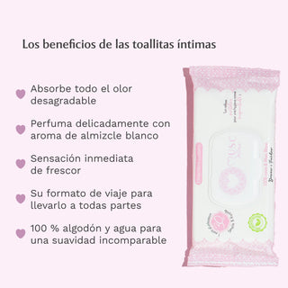 Toallitas íntimas - Paquete de 30 - Almizcle Blanco - La Irresistible